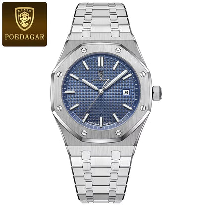 2025 New  Luxury Watch Business Waterproof Male Clock Luminous Date Stainless Steel Square Quartz Men Watch Reloj Hombre